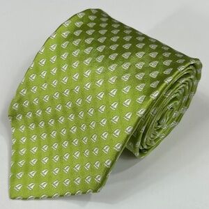 Breuer Men's Lime Green Nautical Sailboat Italy Necktie Tie
